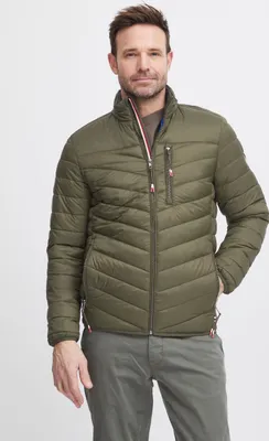 Produktbild von FQ1924 FQJacob Herren Steppjacke Übergangsjacke Jacke mit Stehkragen Reißverschlusstaschen Brusttasche Label-Details Regular fit