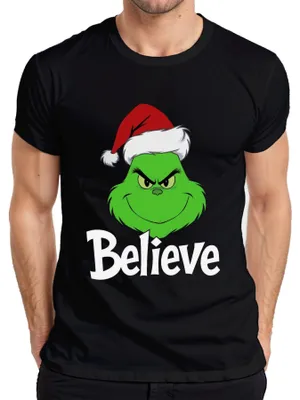 Obrázok produktu pre Veriť Grinch Vianoce Vtipný vianočný darček Rodina Pánske tričko, čierna, XL