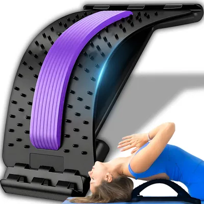 Produktbild von Rückendehner Rückenstrecker Back Stretcher Rückentrainer zur Haltungskorrektur Rückenmassage Rückenmassagegerät Schmerzlinderung Lila Retoo