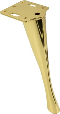 Produktbild von Elegante Möbelbeinstütze "Spitze" in goldfarbigem Chrom, 23 cm hoch, ideal für stilvolle Sofas, Sessel und moderne Inneneinrichtungen.