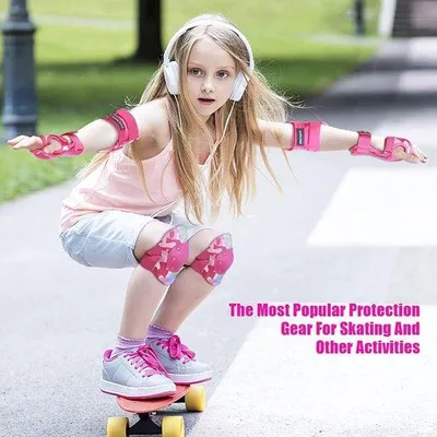 Image de Équipement de sécurité pour enfants, coudières, protège-poignets (protège-genoux, pour le skateboard, les rollers, le vélo de course, équipement sportif)