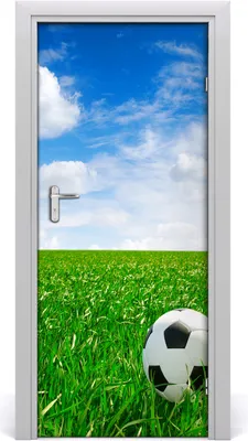 Produktbild von Tulup Türaufkleber 85x205 cm Dekorative Aufkleber Selbstklebend Wasserdichte Tapete Abnehmbar Schlafzimmer Wohnzimmer Wohnkultur - Klebstoff Fußball Rasen