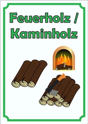 Produktbild von Werbeaufkleber Aufkleber Feuerholz Hochkant A7 (74x105mm)
