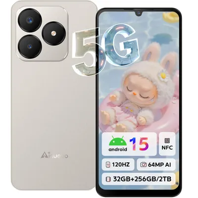 Obrázek produktu pro Neo S25 Pro 5G Android 15 smartphone bez smlouvy 32GB+256GB/TF 2TB, 6,75" 120Hz 5280mAh 64MP+16MP 4G Dual SIM mobilní telefon NFC GPS/Widevine L1, zlatý