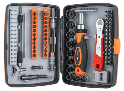 Immagine prodotto di INF Kit 68-in-1 cacciaviti cricchetto 19x4x4cm cromo-vanadio per casa Arancia