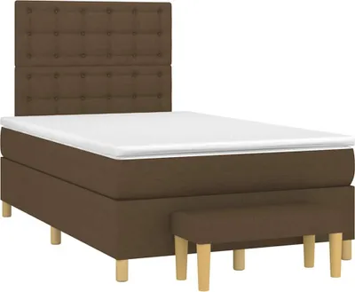 Produktbild von vidaXL Boxspringbett mit Matratze Dunkelbraun 120x190 cm Stoff