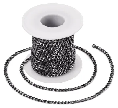 Image de Chaîne en aluminium - Non soudée, avec maillons torsadés - Pour la fabrication de bijoux et les travaux manuels - 5 x 3,5 x 1 mm - Longueur : 10 mètres