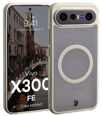 Produktbild von Handyhülle mit Magnetring für Vivo X300 FE, Bizon Case MatteO, Getönt-Beige