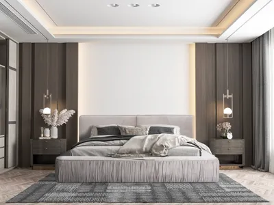 Produktbild von Polsterbett Doppelbett LEXIE 180x200cm Komplettset in Stoff Riviera Beige