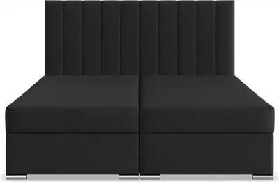 Produktbild von Boxspringbett 140x200 mit 2 Bettkästen Kontinentales Bett mit Bonell Matratze Polsterbett Doppelbett Kopfteil Geflecht Schwarz AGEN 140 x 200