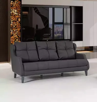 Produktbild von Schwarze Sofagarnitur Sessel Zweisitzer Luxus Modernes Set Polstersitz 2+1