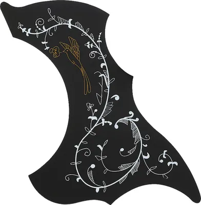Zdjęcie produktu dla 2Pcs Self Adhesive Pickguard Scratchplate Replacement Parts for 41" Folk Guitar(Black)