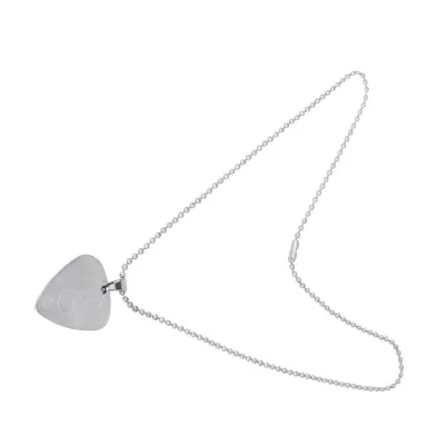 Produktbild von Pick-Halskette, Plektrum-Halskette, Metall-Pick-Halskette, Metall-Plektrum-Halskette, Guitar-Pick-Halskette, Guitar-Pick-Kette