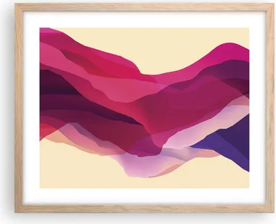 Produktbild von Gerahmtes Poster - Rahmen in heller Eiche - Abstraktion Berge Rosa - 50x40 cm - Wand Bild - Wanddeko - Wandbilder - Wandposter - Bilderrahmen - Bilder - Kunstdruck - Wandbild - P2NAA50x40-4288