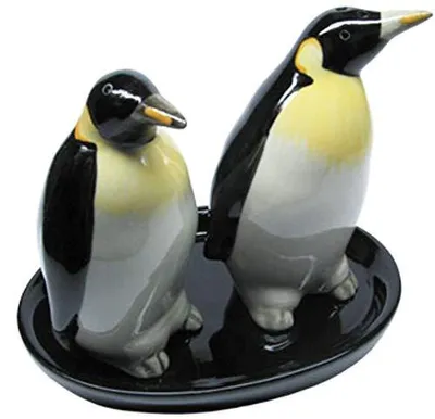 Salz- und Pfefferstreuer Set Pinguin, Keramik, 3-teilig
