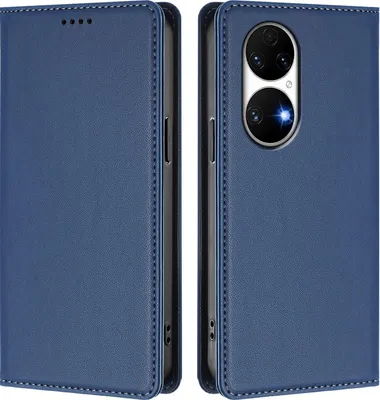 Obrázek produktu pro Kožené pouzdro pro Huawei P50, magnetické flipové pouzdro zPolyuretankůže se stojánkem Tmavě modrá