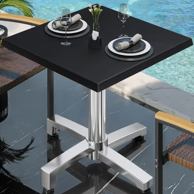 Produktbild von WBO | Bistro Außen Tisch | B:T:H 70 x 70 x 78,5 cm | Schwarz  / Aluminium | Quadratisch | Bistro Tisch Gastro Tisch