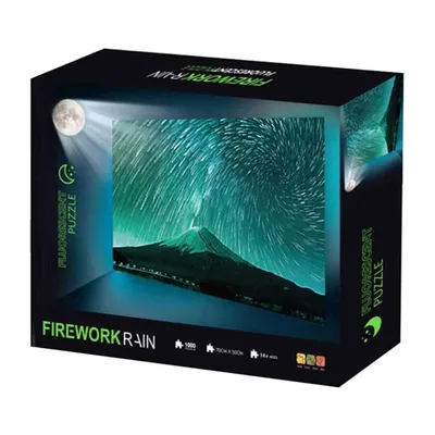 A product box for a fluorescent puzzle.