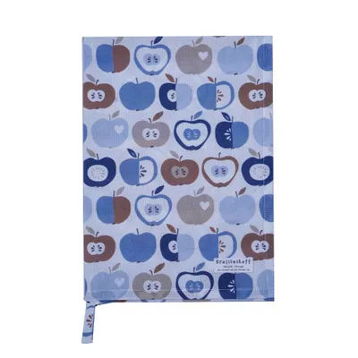 Produktbild von Krasilnikoff – Geschirrtuch KW14675  – Retro Apples / Retro Äpfel, blue