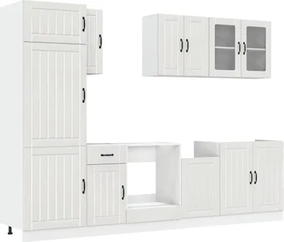 Produktbild von 8-tlg. Küchenschrank-Set Lucca Hochglanz-Weiß Holzwerkstoff