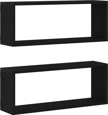 Produktbild von vidaXL Wandregale mit Regal 2 pcs Schwarz Eichen-Optik 60 x 15 x 23 cm