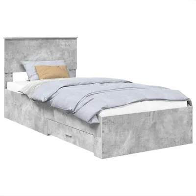 Productafbeelding van vidaXL Bedframe met lades, betonkleur, 100 x 200 cm, houtvezel