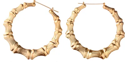 Produktbild von 1 Paar übertriebene Damen-Ohrringe, ausgehöhlt, polierte Bambusverbindung, galvanisierte Legierung, Ohrschmuck, Schmuck für Damen, Abschlussball, Party, hängende Ohrringe