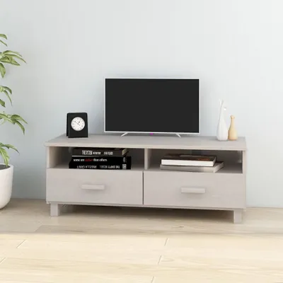Produktbild von The Living Store TV-Schrank HAMAR Weiß 106x40x40 cm Massivholz Kiefer