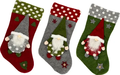 Produktbild von abc HOME | Weihnachtsstrümpfe mit Wichteln | 45 cm H | 3er Set