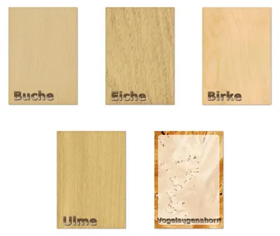 Produktbild von 5x20 Blatt Mix Holz Motivpapier Briefpapier (MPA-5259, DIN A4) Holzfurnier Holzmaserung zweiseitig Holz Buche Eiche Ulme Birke Ahorn