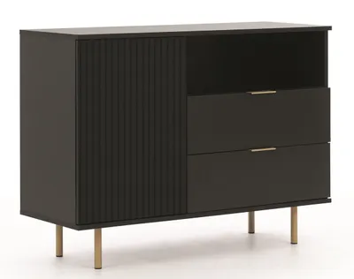 Produktbild von NUBIA KOMMODE K1D2SZ Schränk, MehrzweckschrankSideboard (Schwarz)