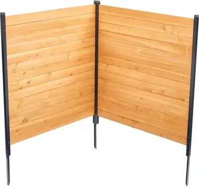 Image de SucceBuy Clôture pare-vue bois 2 panneaux Clôture de jardin à lamelles Clôture étanche 1100x982 mm
