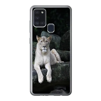 Produktbild von MuchoWow® Handyhülle Schutzhülle Hülle für Samsung Galaxy A21s Löwe - Wilde Tiere - Porträt Silikon Softcase Handy Hülle - Hartschale