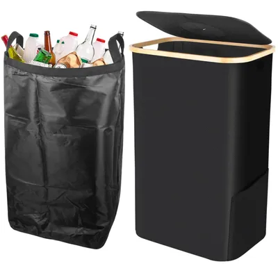 Produktbild von Recyclingbehälter - Abfallbehälter - Mülltrennung - Mit Geruchsfilterklappe - 100 Liter - Schwarz
