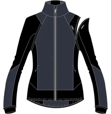 Immagine prodotto di Giacca ibrida CMP da donna, modello con maniche staccabili, colore grigio, taglia 46