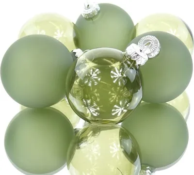 Produktbild von Decoris® Christbaumkugeln Rosemary grün Ø 6 cm 6er Pack - Glas