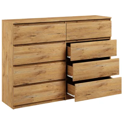 Obrázok produktu pre Komoda s 8 zásuvkami 140 cm príborník remeselnícky príborník drevo