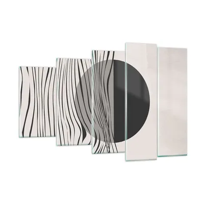 Produktbild von Bilder auf glas - 5 Teile - Figuren Formen Geometrie - 150x100cm - Glasbilder - Wandbilder - Bilder - zum Aufhängen bereit - Wanddekoration aus Glas - Glas Bilder - Wandbild auf Glas - GEG150x100-4964