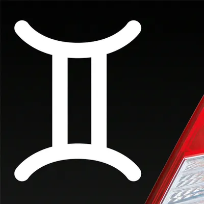 Produktbild von Auto Aufkleber Gemini Zwilling Sternzeichen Sterne Horoskop 8x10 cm Weiss Matt Sticker Heckscheibenaufkleber