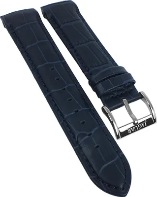 Produktbild von Jaguar Herren | Uhrenarmband 22mm Leder blau Krokoprägung | J682
