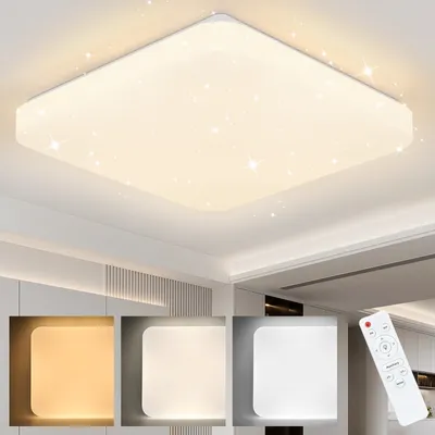 Obrázek produktu pro ZMH stropní svítidlo LED stropní světlo ložnice - 37W hvězdné nebe ložnice stmívatelné s dálkovým ovládáním 28cm čtvercové stropní světlo kuchyňské svítidlo do obývacího pokoje dětského pokoje kuchyně předsíně