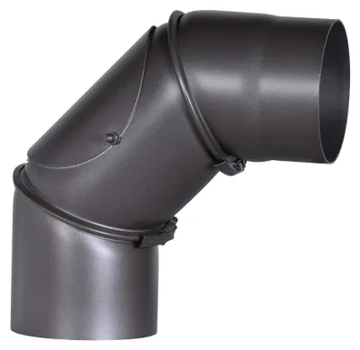 Image de FIREFIX RD130/B : Coude de conduit de fumée en acier de 2 mm d'épaisseur, diamètre 130 mm