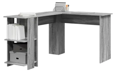 Produktbild von Eckschreibtisch mit Regal in Grauem Sonoma 140 x 113,5 x 75 cm