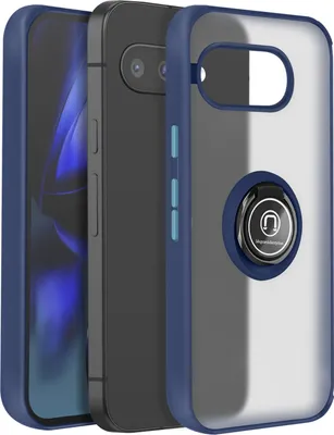 Image de Avizar, Google Pixel 9a Housse anneau magnétique Transparent, Bleu