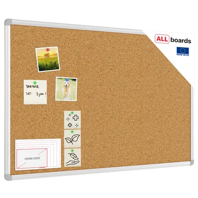 Produktbild von ALLboards Pinnwand mit Aluminiumrahmen 90x60cm, Korktafel Korkwand Pinnwand Kork