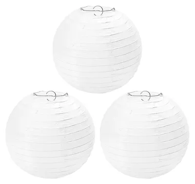 Obrázok produktu pre Lampáš 20 cm - Okrúhly lampáš - 3 kusy - Papierový lampáš - Dekorácie na svadby - Ľahký a ekologický
