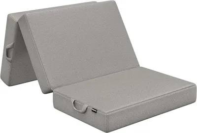 Imagen del producto de Colchón plegable Lomme, 120x200 cm, 15 cm de grosor, color gris claro, plegable