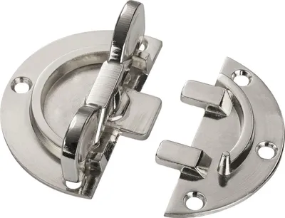 Produktbild von SOTECH Drehriegel Ø 60 mm, Stahl vernickelt, Arbeitsplattenverbinder, Tischplattenverbinder zum Anschrauben