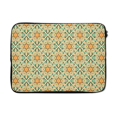 Produktbild von MuchoWow® Laptop Hülle 13 Zoll Boho - Muster - Mandala - Blumen Laptoptasche - Laptophülle - Sleeve - Rundumschutz