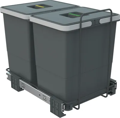 Produktbild von ECOFIL Abfallsammler 18+18L mit Deckel; vollausziebar; Bodenmontage ab Korpusbreite 40cm